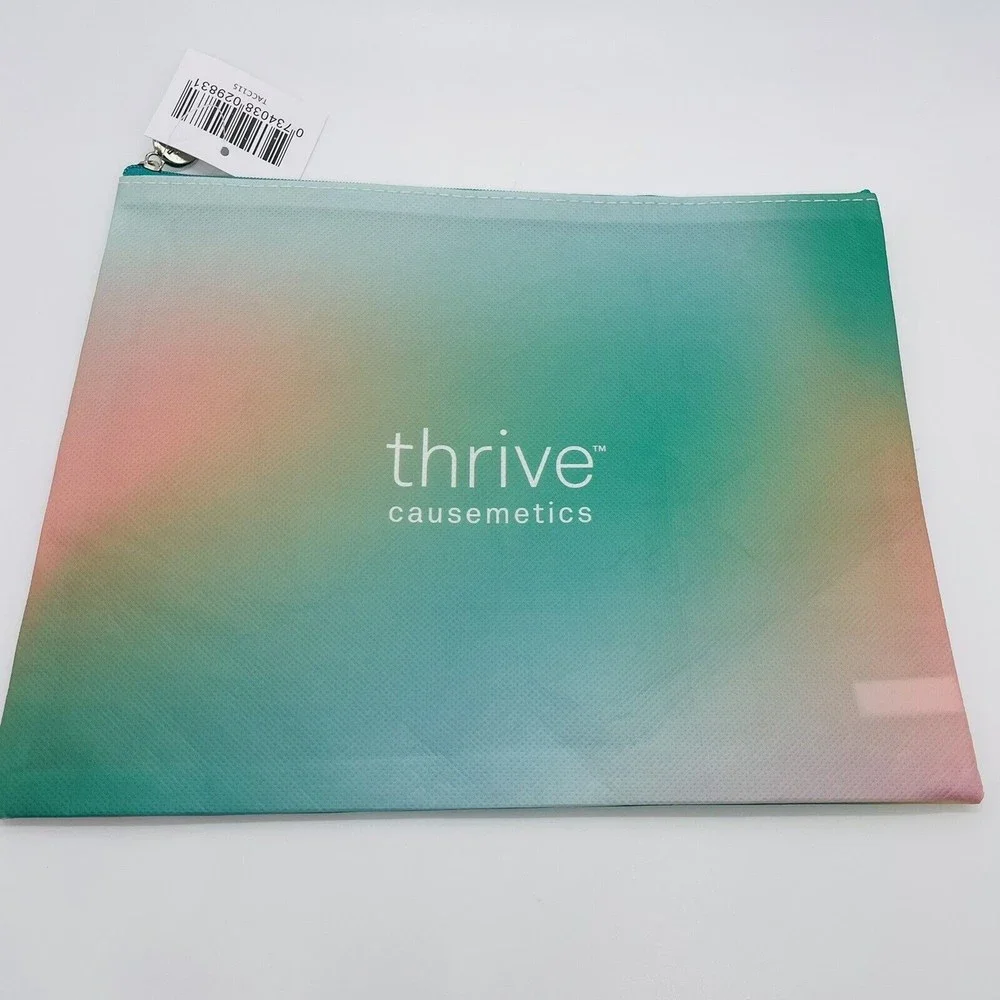 New Thrive Causemetics Cosmetic Makeup Bags Lot of 2 Inspirational Messages